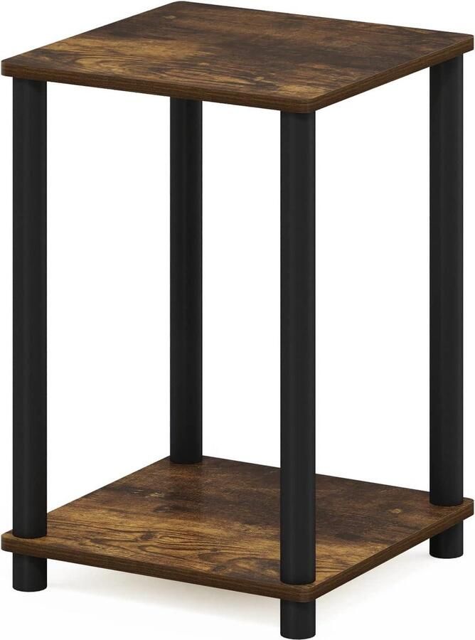 Bijzettafel Nachtstandaard Composiet Hout Amber Pine Zwart 1-Pack