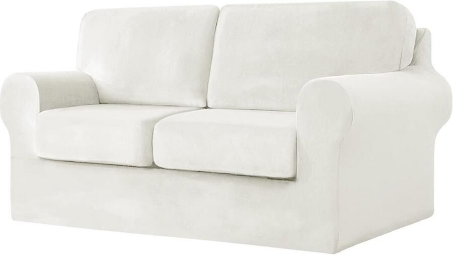 Ektorp Bankhoes 2-zits Stretch Fluweel T-vormige Elastische Hoes met Kussens