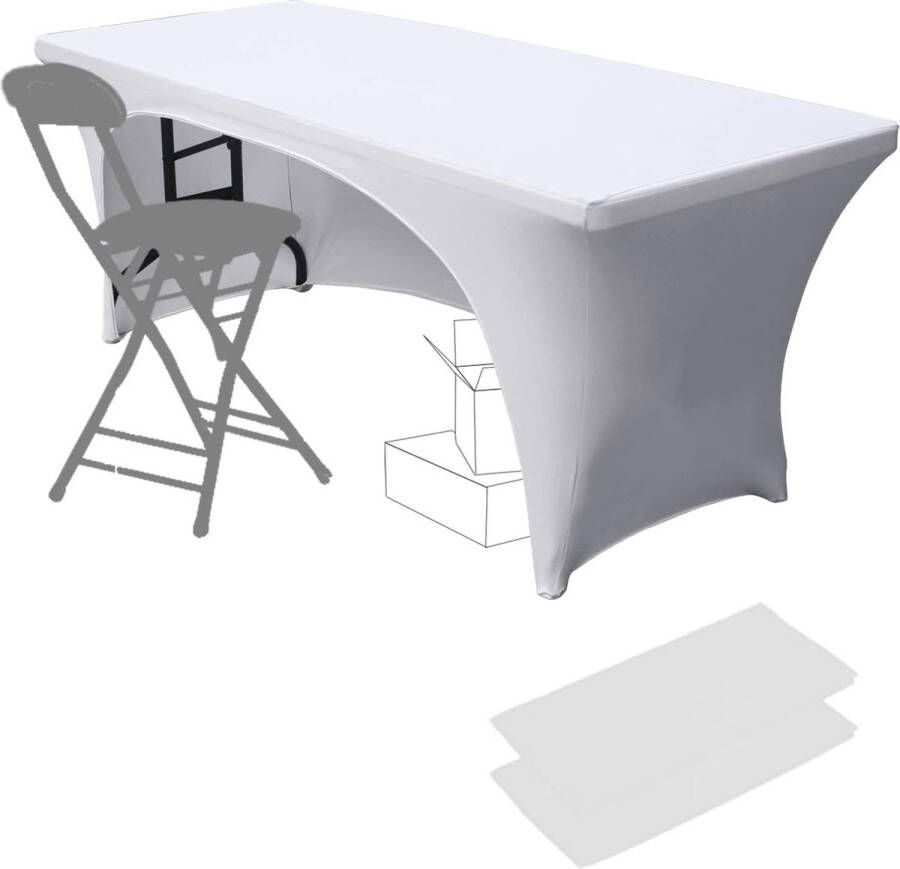 Elasthan Tischdecke 183cm x 75cm 6ft Polyester Rechteckige Tischdecke mit offenem Rücken Dehnbare Tischdecke Hochzeit Party Küche Decoration
