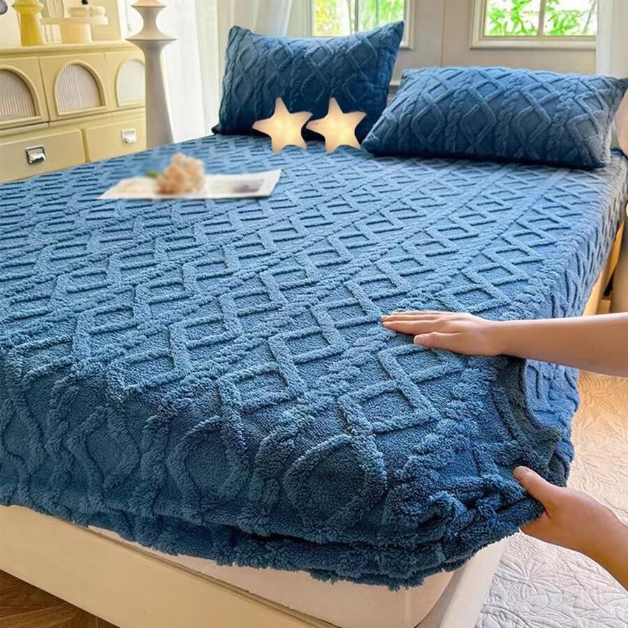 Elastic Bed Sheets King Size Elastic Bed Sheets Elastic Bed Sheets Quilted Fitted Up To 6-18 Soft And Comfortable The First Choice In Winter (78.7 * 86.6 in A)