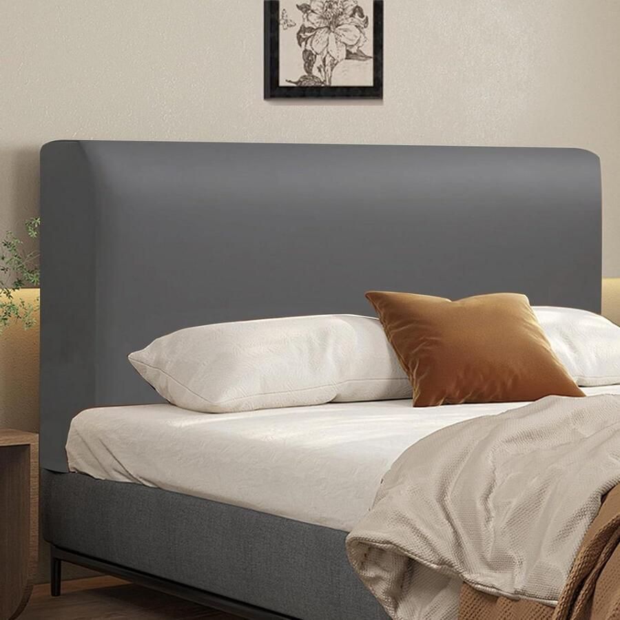 Elastic Headboard Cover for Bed Dust Protection Universal Dust Protection for Padded Bedroom Headboard (Gray 200cm)