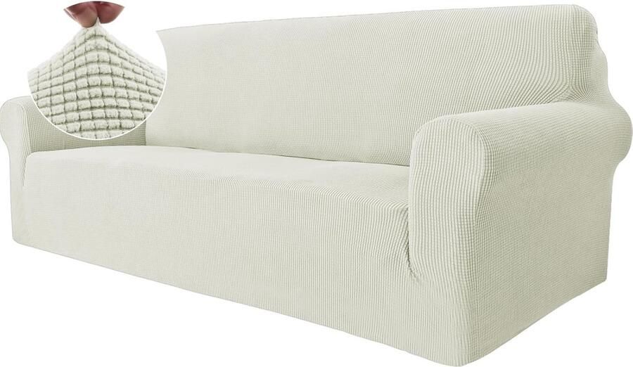 Elastische 3 Zits Bankhoes Universele Rekbare Sofahoes voor Woonkamer Antislip en Krasbestendig