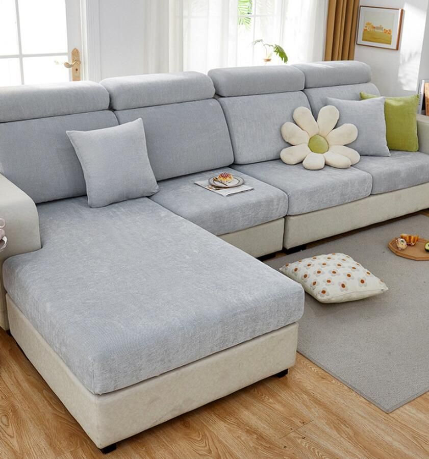 Elastische Bankhoes Antislip Grijs Maten