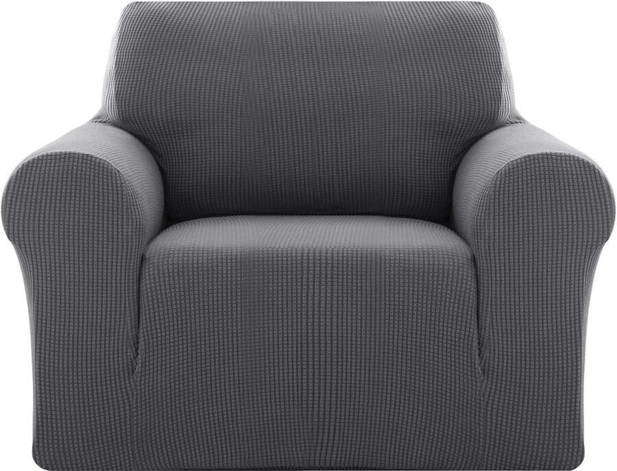 Elastische Bankhoes Antraciet Stretch Sofa Cover voor 1-zit 80-120 cm Perfect voor Woonkamer