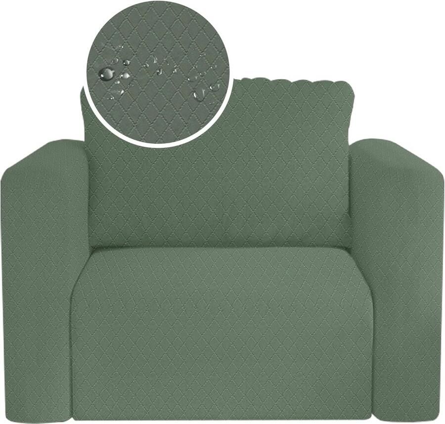 Elastische Bankhoes voor 1-zits Waterdicht Krasbestendig Antislip Geschikt voor Huisdieren Groen