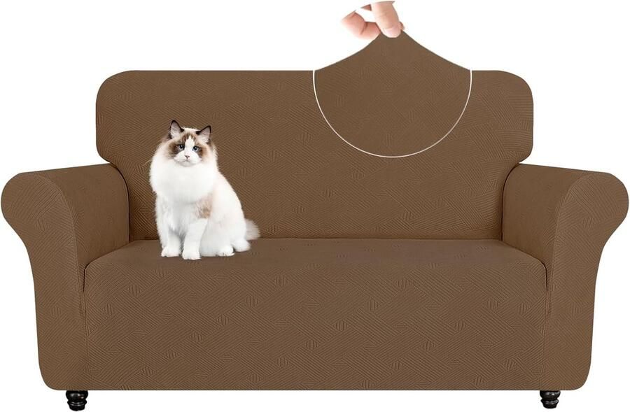 Elastische Bankhoes voor 2-Zitsbanken met Armleuningen Krasbestendige Meubelhoes Universele Bankovertrek voor Woonkamers