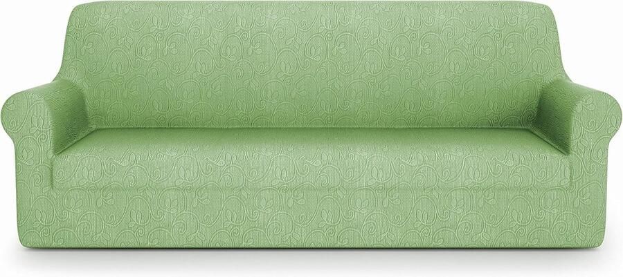 Elastische bankhoes voor 2-zitsbanken stijlvolle duurzame en ademende bankovertrek in saliegroen