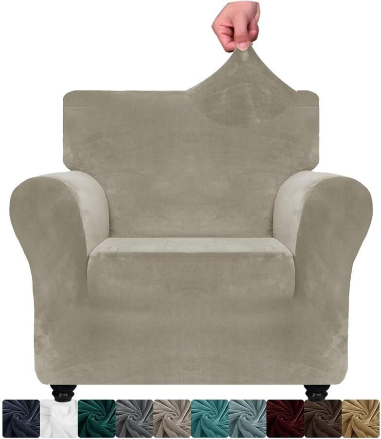 Elastische Bankovertrek Bescherming 1 stuk Fluweel