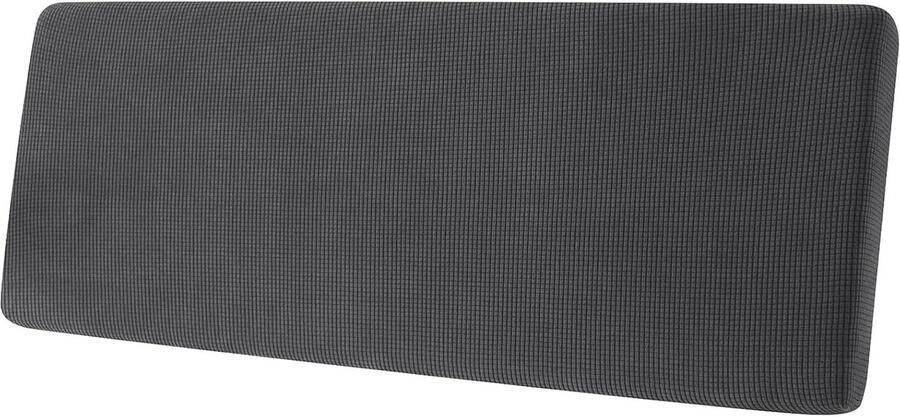 Elastische Bankovertrek en Zitkussen Hoes Donkergrijs 4-Zits met Antislip