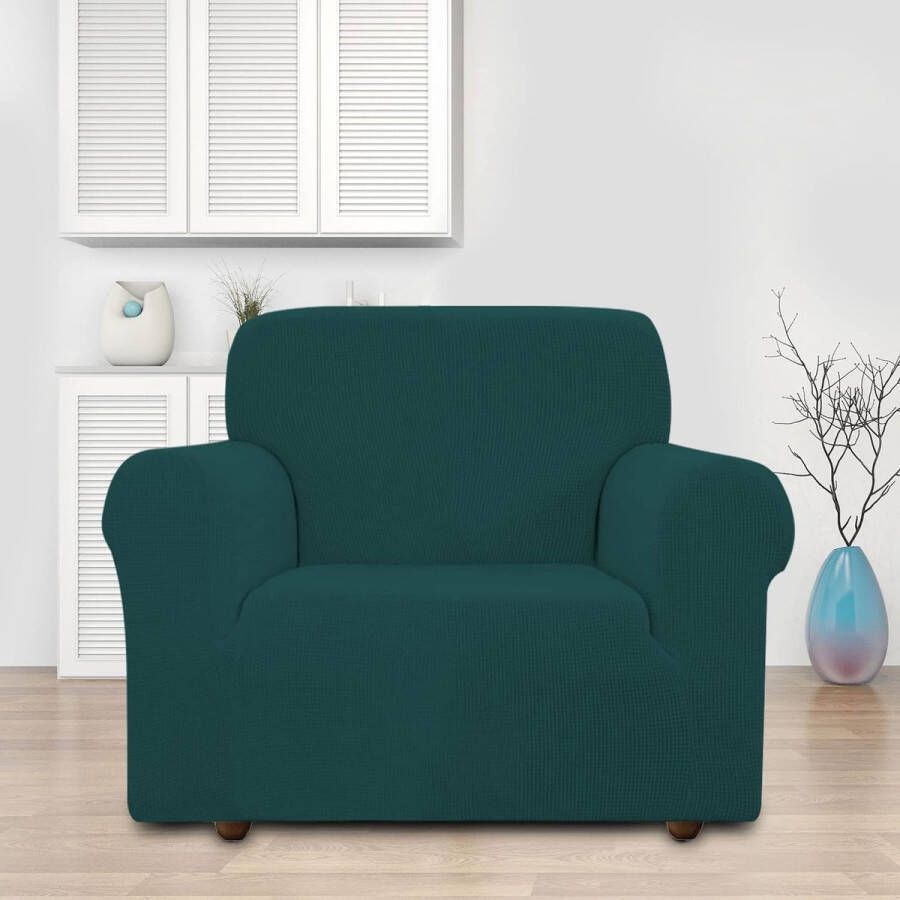 Elastische bankovertrek stretch bankhoes hoes voor bank stoel 1-zits (olijfgroen 85-115 cm)