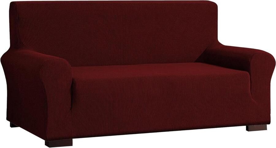 Elastische bankovertrek stretch bankovertrek hoezen voor 2-zits bank rode wijn 145-185 cm