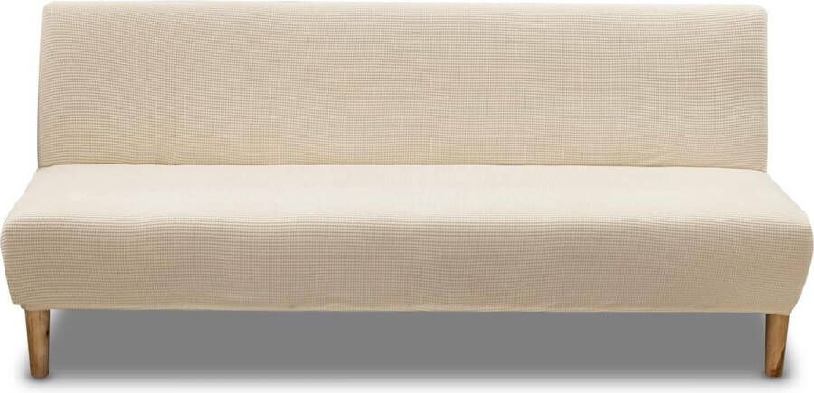 Elastische bankovertrek zonder armleuning bankovertrek mouwloos antislip Clic Clac bankhoes beige