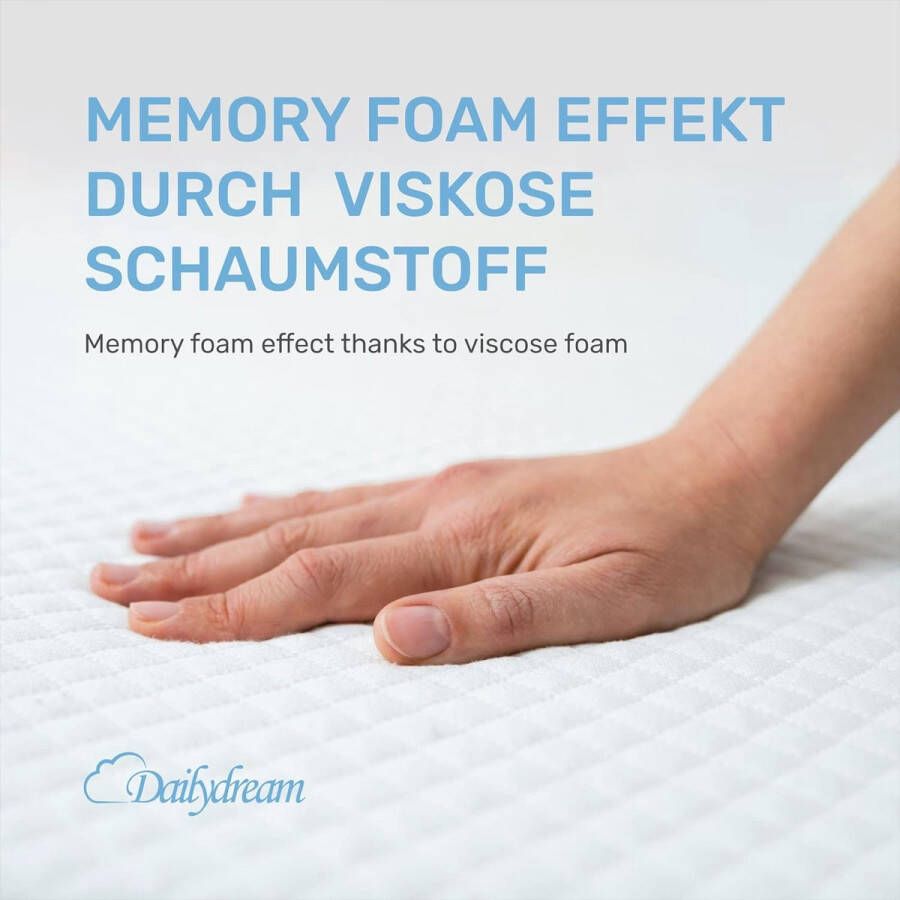 Matras topper visco-elastische bovenmatras Model M met traagschuimeffect 140x200x5cm Edition Standard