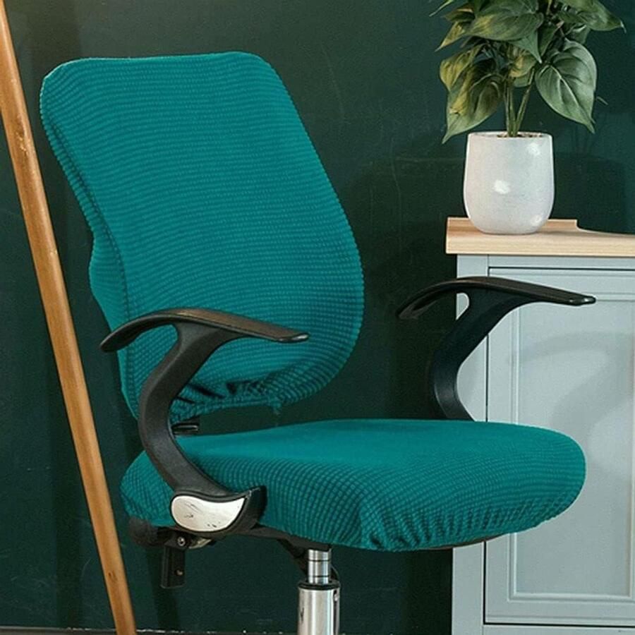 Stoelhoes voor Bureaustoel Afneembaar Universeel Elastisch Stoelhoezen Blauw