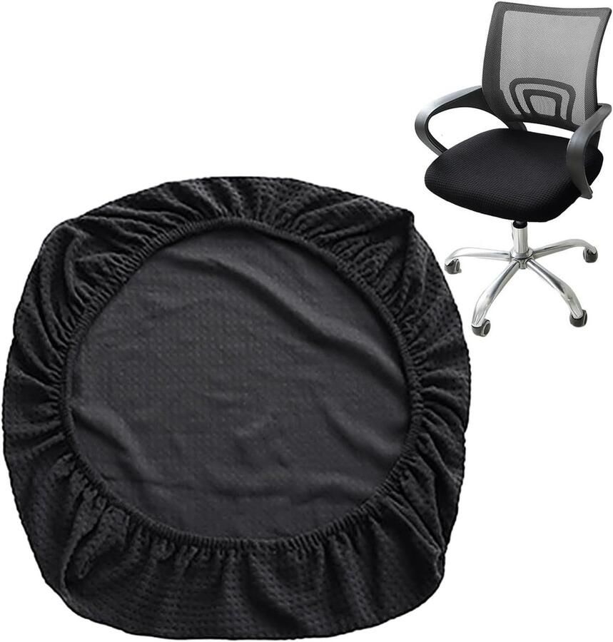 Elastische Bureaustoelhoes Antislip Stoelbescherming voor Gaming en Kantoor Zwart