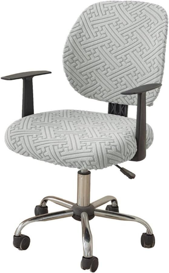 Elastische Bureaustoelhoes Stretch Hoezen voor Kantoorstoelen Wasbare en Afneembare Bekleding Lichtgrijs Voor Stoelformaten
