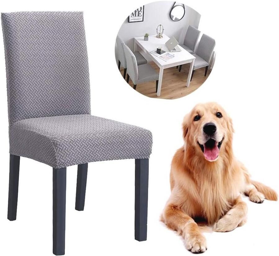 Elastische Eetstoelhoezen Set van 4 6 Stuks Universele Stretchhoezen voor Eetkamerstoelen Geschikt voor Verzorging en Bescherming
