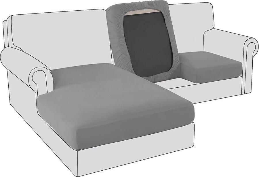 Elastische fluwelen bankovertrek voor 1-zits bank donkergrijs Kussenovertrek voor comfortabele bescherming