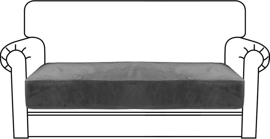 Elastische fluwelen bankovertrek voor 2-zitsbanken Zacht en wasbaar kussenbescherming Grijs