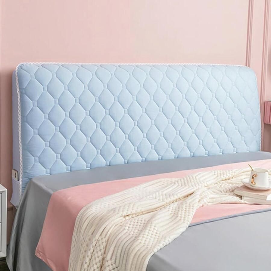 Elastische Fluwelen Hoofdeindehoes voor Bed Stofdicht en Ondersteunend Geschikt voor Tweepersoonsbedden