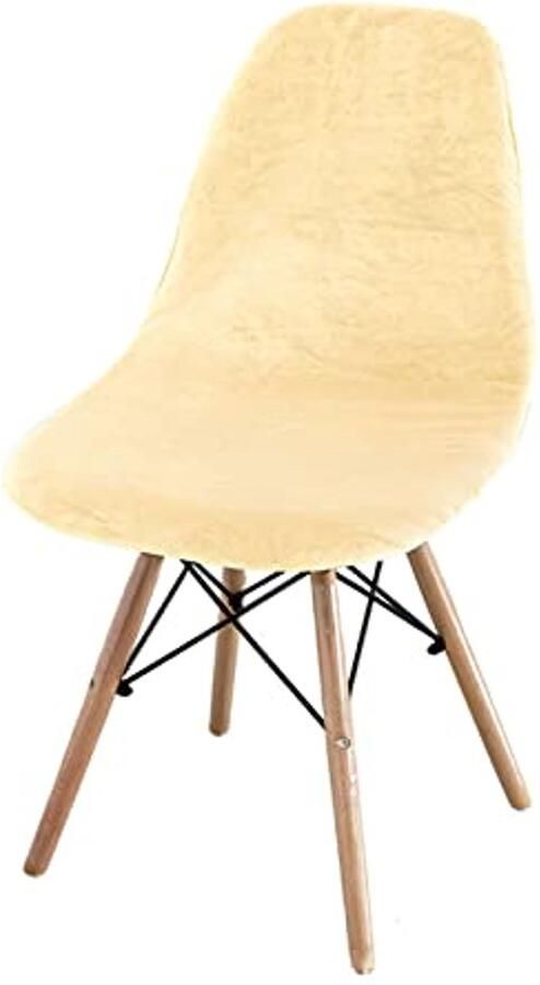 Elastische Fluwelen Stoelhoes voor Eetkamer Set van 6 Moderne Decoratie in Crème