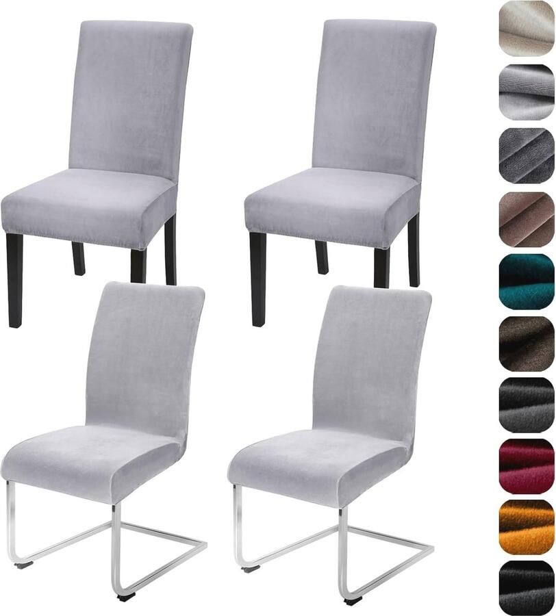 Elastische fluwelen stoelhoezen set van 4 6 voor keuken en restaurant Wasbaar en beschermend