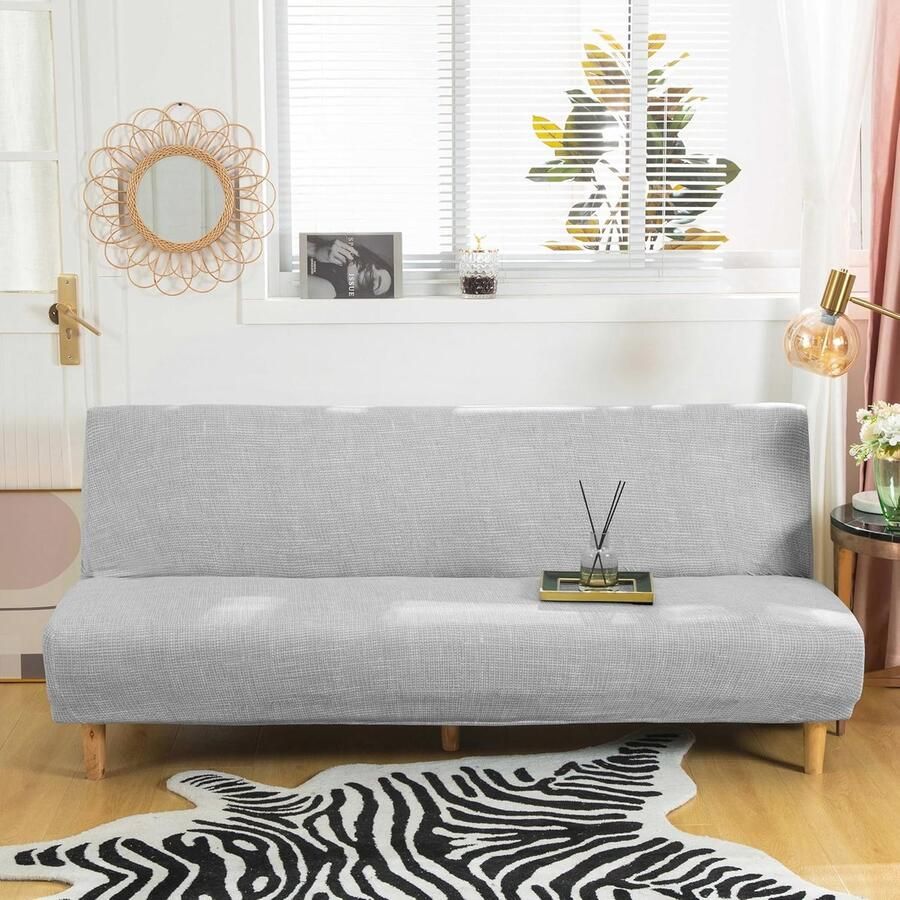 Armloze slaapbankhoes uit rekbare elastaan met print antislip inklapbare bankhoes bescherming voor 2- of 3-zits armloze slaapbank 180 210 cm (print 10)