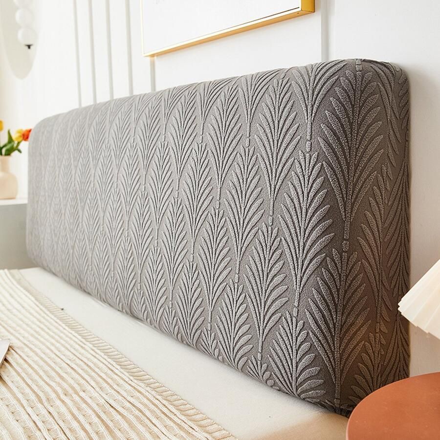 Elastische hoofdbordhoes Geschikt voor groot bed hoofdbord bankhoes jacquard hoofdbordhoes stofbescherming Geschikt voor slaapkamerdecoratie donkergrijs 200cm