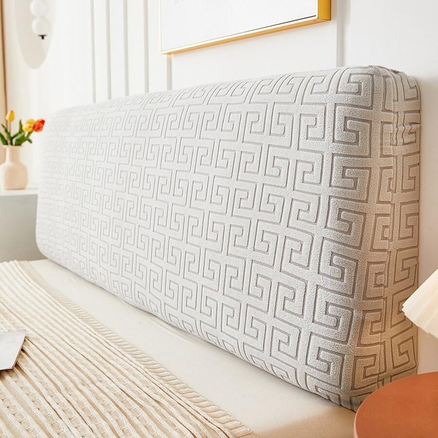 Elastische hoofdbordhoes Geschikt voor groot bed hoofdbord bankhoes jacquard hoofdbordhoes stofbescherming Geschikt voor slaapkamerdecoratie lichtgrijs 180cm