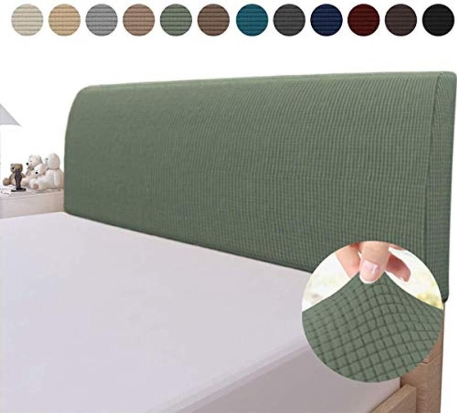 Elastische Hoofdbordhoes voor Bed Grijsgroen 180 cm