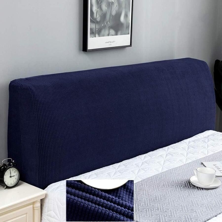 Elastische voering hoofdbordbescherming tweepersoonsbed wasbaar plum blauw 150-170 cm