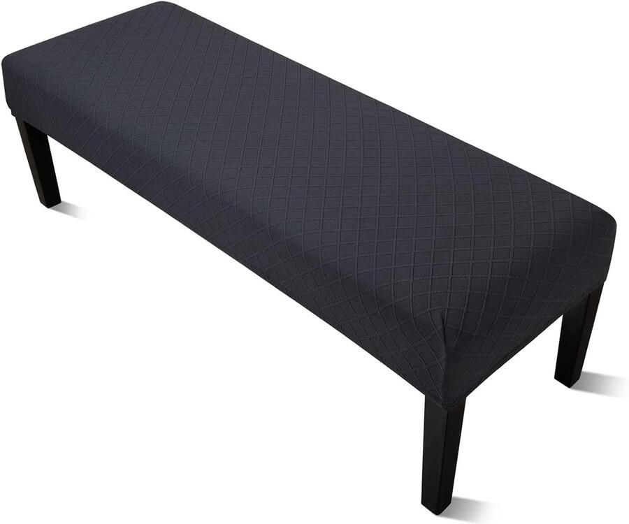 Universele hoes voor eetkamerbank elastisch materiaal zwart afneembaar