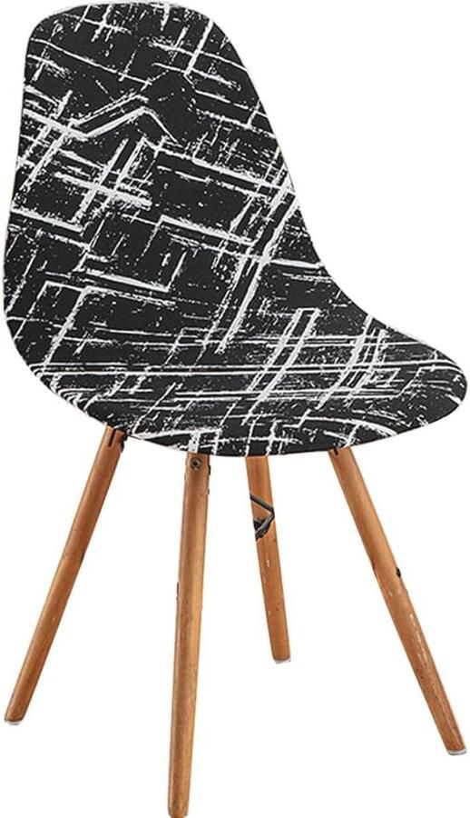 Elastische Scandinavische Eetkamerstoelhoezen 6 Stuks Abstract