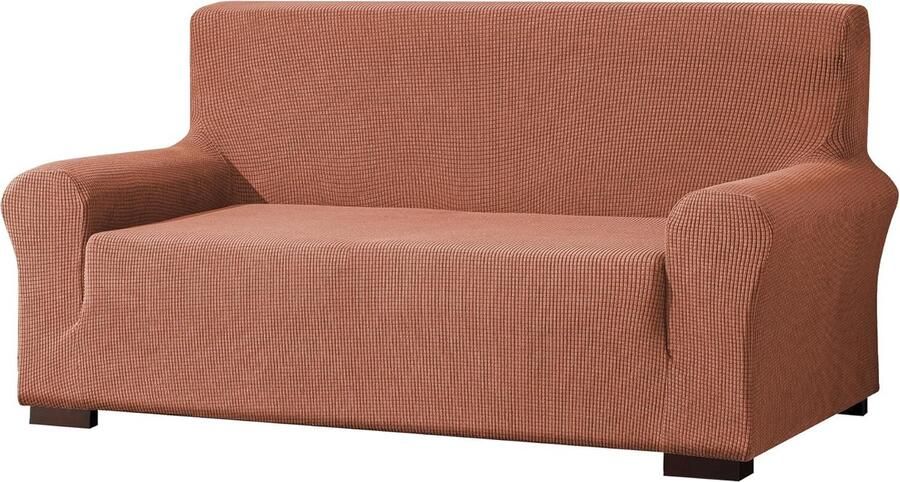 Elastische Sofa Hoes voor Bank Tweezitsbank en Fauteuil in Koraalrood 145-185 cm