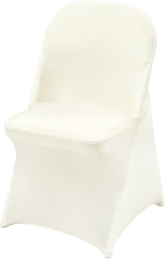 Elastische Spandex Opvouwbare Stoelhoezen 50 Stuks Universele Pasvorm Afneembare en Wasbare Beschermers voor Bruiloften Feestdagen en Meer Ivoorwit
