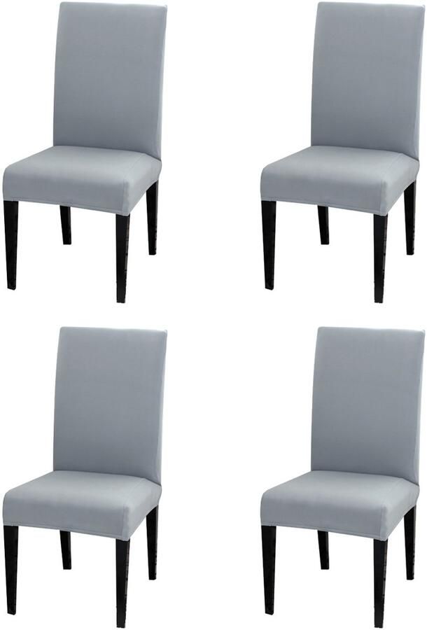 Elastische Stoelhoes Polyester Spandex Slipcover Afneembare & Wasbare Bescherming Voor Eetkamer Hotel & Feest Hoge Rug Stoel Zwart -45-65cm- 4 Stuks