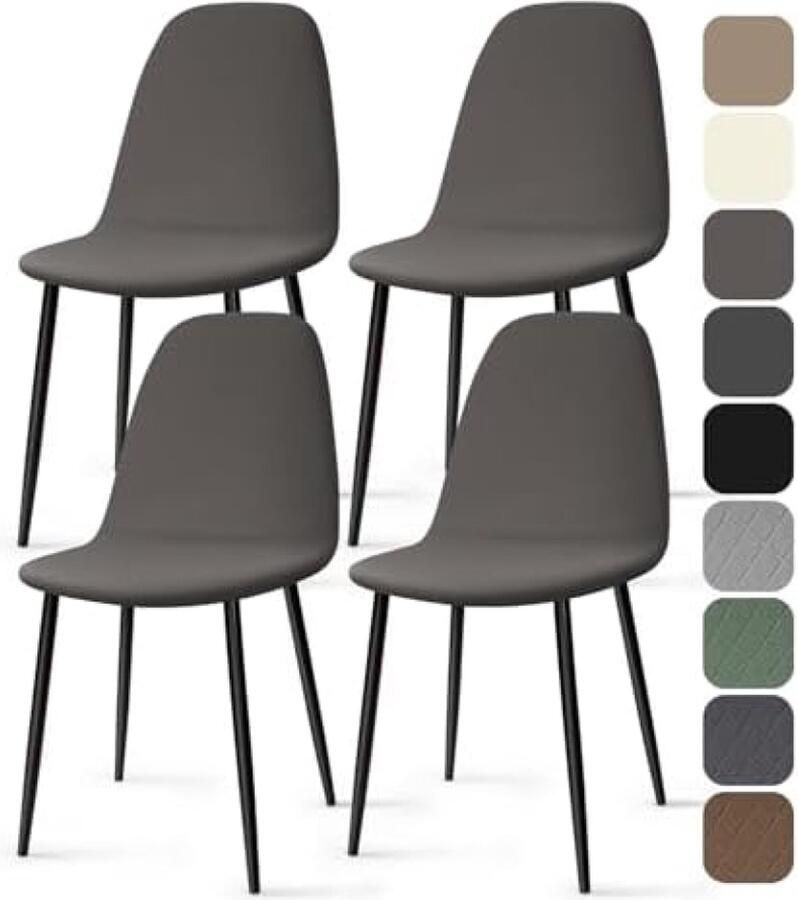 Elastische Stoelhoezen 4 Stuks Spandex Eetstoelhoezen Stretch Stoelhoes Afneembare Wasbare Stoelbekleding met Rugleuning voor Thuis Hotel Restaurant Feest