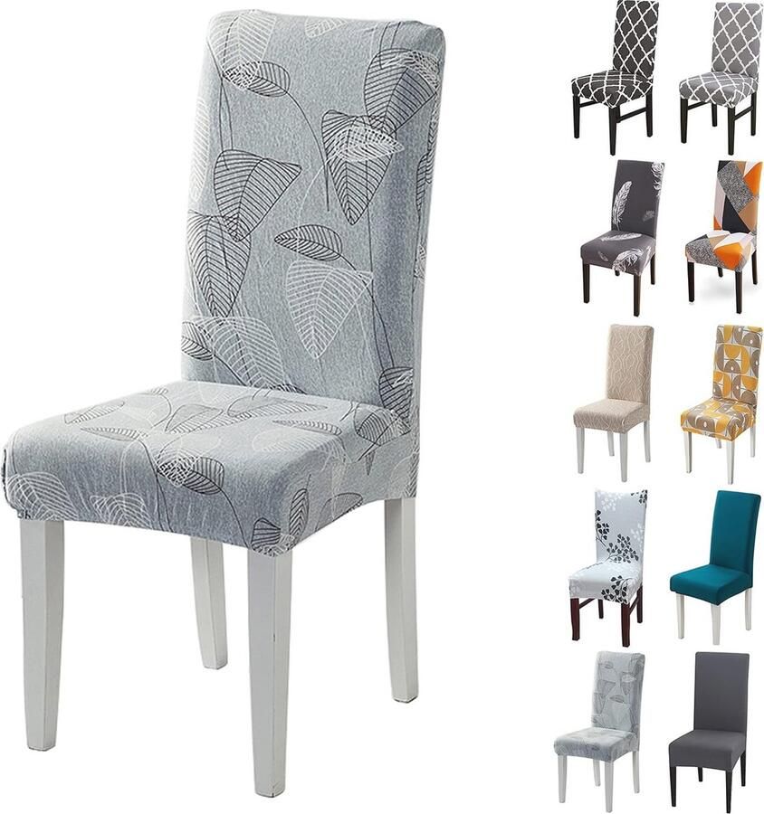 Elastische Stoelhoezen Set van 4 of 6 Stuks Afneembare en Wasbare Bescherming voor Eetkamerstoelen