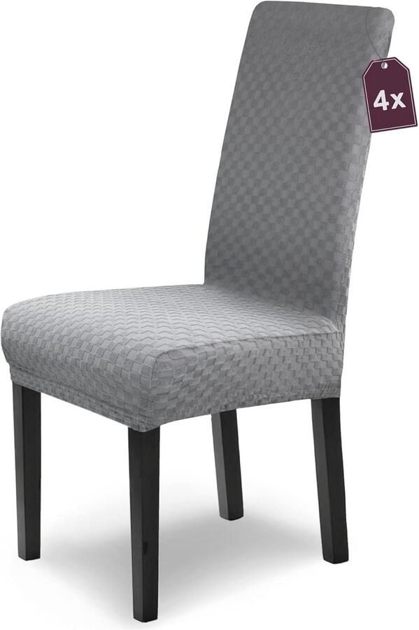 Elastische Stoelhoezen set van 4 Stretch Hoezen voor Hoge Rugleuningen Bescherming voor Eetkamer- en Bureaustoelen Perfecte Pasvorm voor Schommelstoelen