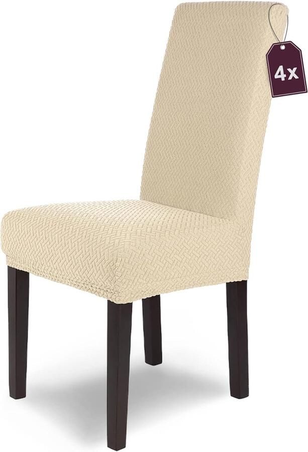 Elastische Stoelhoezen Set van 4 voor Eetkamer- en Bureaustoelen Stretch Stoelbekleding van Microvezel