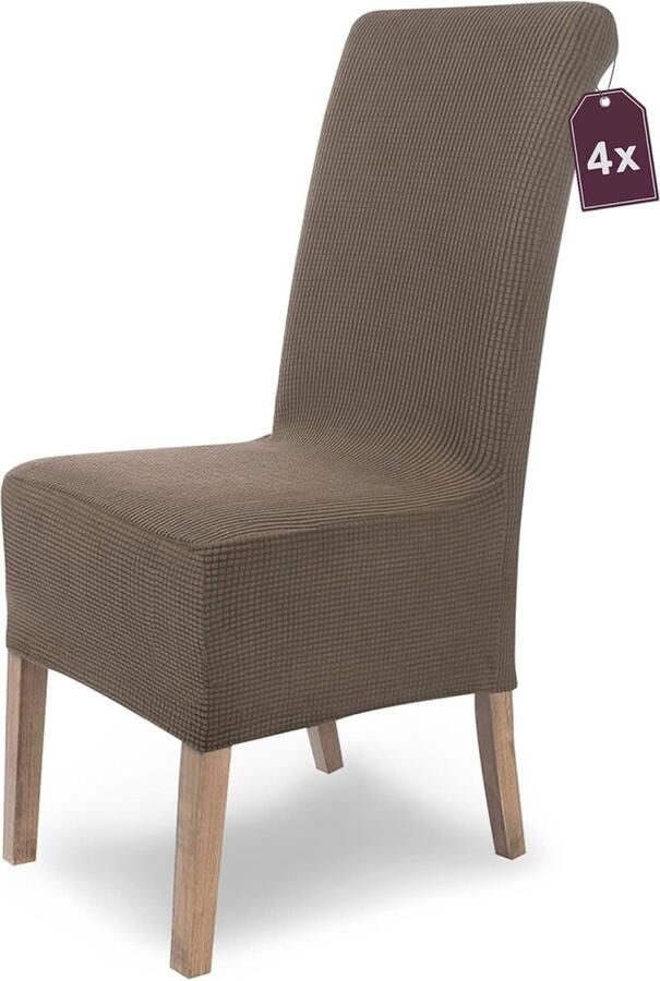 Elastische Stoelhoezen Set van 4 voor Vrijdragende Stoelen Microvezel Stoelbekleding