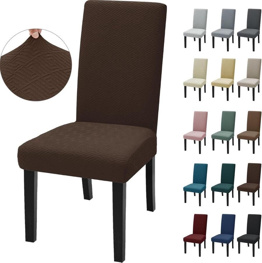 Elastische Stoelhoezen Set van 4 voor Woonkamer en Eetkamer