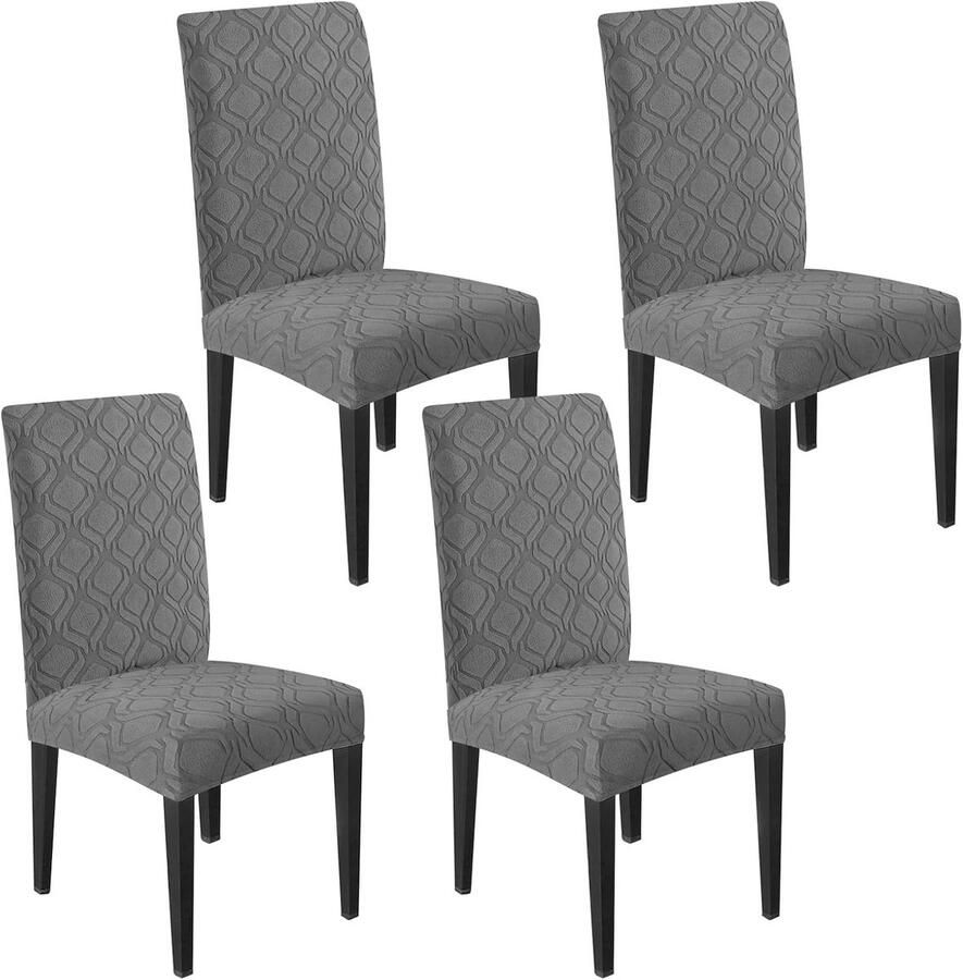Elastische Stoelhoezen Set van 4 Wasbare en Afneembare Stoelhoezen voor Eetkamer- en Restaurantstoelen