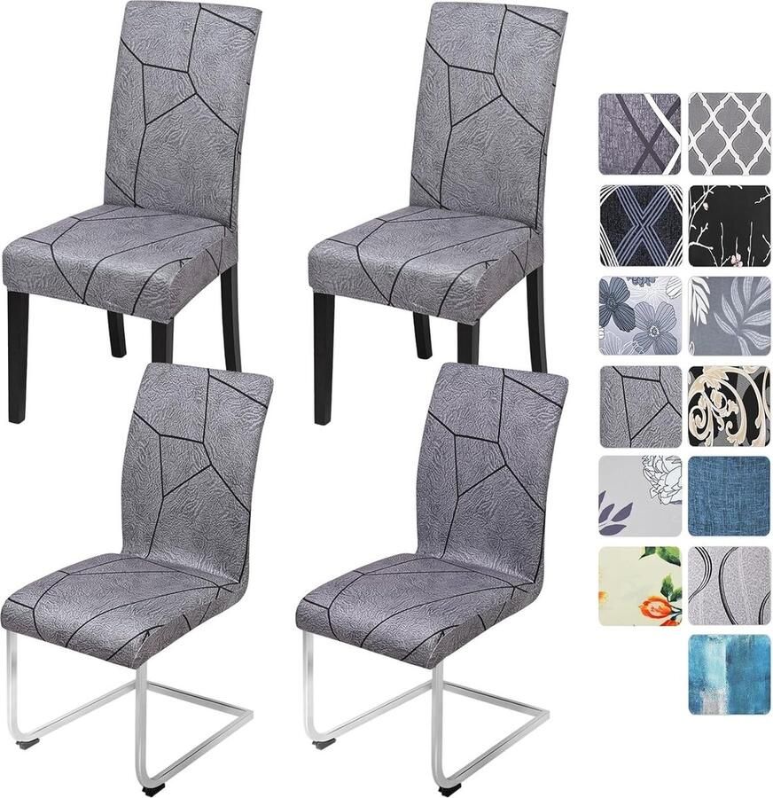 Luvetrex Elastische Stoelhoezen Set van 4 6 voor Eetkamer en Keuken