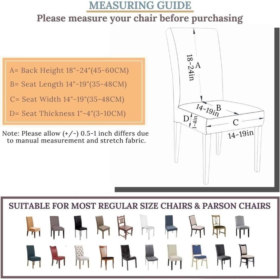Elastische Stoelhoezen Set van 6