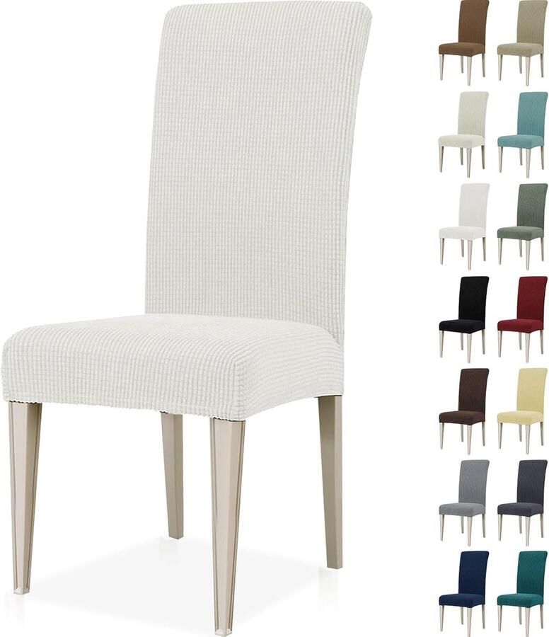 Elastische Stoelhoezen Set van 6 – Universele Afneembare en Wasbare Stoelhoezen voor Elke Gelegenheid