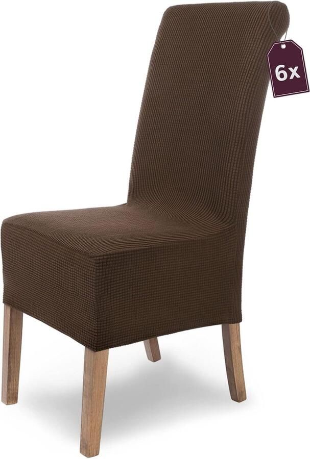 Elastische Stoelhoezen Set van 6 voor Vrijdragende Stoelen Microvezel Stretch Bekleding in Kleuren