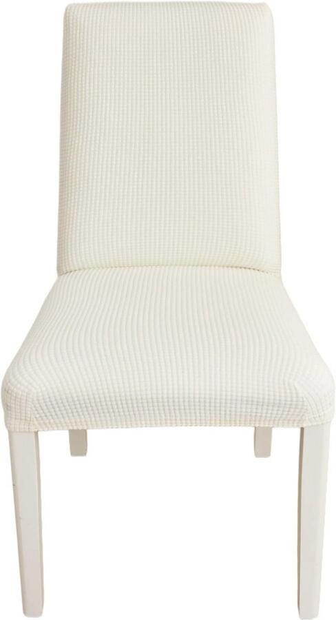 Elastische Stoelhoezen Stretchhoezen voor Bruiloften en Feesten 6 Stuks (Melkwit)