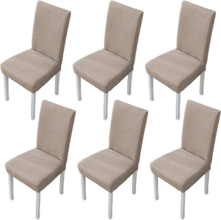 Elastische stoelhoezen universeel set van 6 hoogwaardig materiaal elegant ontwerp