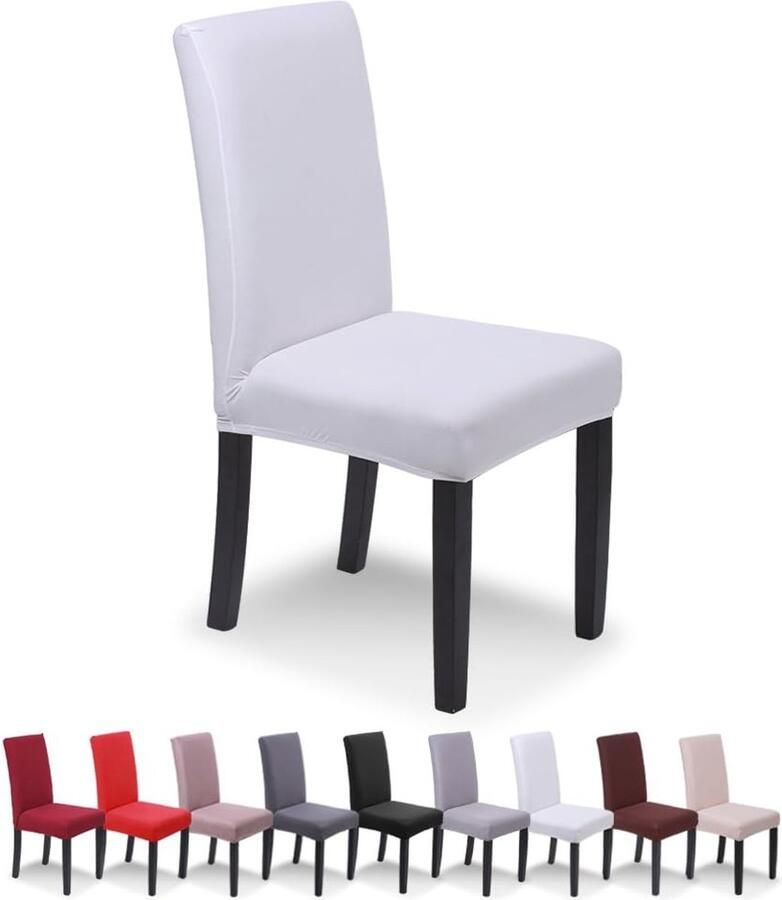 Elastische stoelhoezen voor bruiloften en feesten 6 stuks Onderhoudsvriendelijk en duurzaam Wit